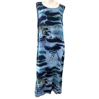 Vestido sin mangas de verano JM Collection para mujer L midi safari fluido transparente crucero Foto 1 de 4