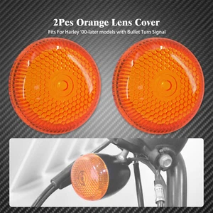2x Amber Bullet Turn Signals Light Lens Cover Fit For Harley FLRT FLTRX 2000-23 - Foto 1 di 12