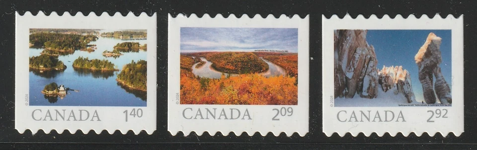Canadá #3443i-3445i, de lejos y ancho, juego de 3, troquelado de folleto, MNH 2024 Foto 1 de 1