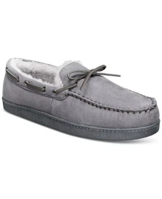 Zapatillas de mocasín de gamuza sintética gris Club Room para hombre con forro de piel sintética S 6-7 Foto 1 de 2