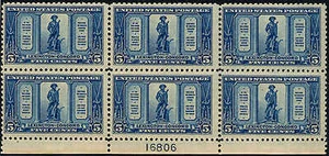 1925 US Stamp #619 A183 5c Mint NH Plate Block of 6 Catalogue Value $440 - Picture 1 of 1