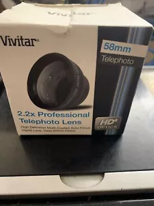 Vivitar 2.2X Professional Telephoto Lens 58mm HD4 Optics New Camera Lens - Picture 1 of 3