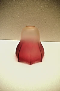 Paralume lampada tulipano vintage in vetro satinato rosa smerigliato per applique o plafoniera "1 - Foto 1 di 13