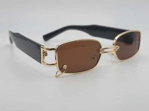 Fashion small Rectangle Unisex Luxury Sunglasses Vintage Punk Oversized - Picture 1 of 5