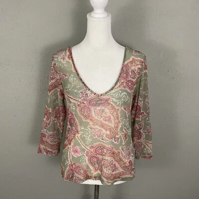 VTG 90s Y2K The Limited Mesh Top Size M Paisley Multicolored Embellished Nylon Foto 1 de 4