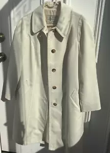 London Fog Maincoats Trench Coat 14 Petite Ivory - lrc - Picture 1 of 5