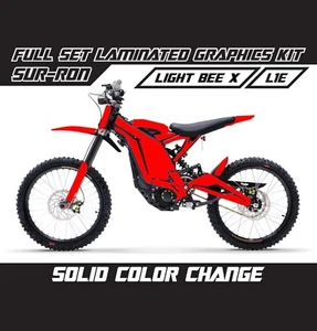 SUR RON Light Bee X Solid Full Color Change Red Graphics Decals Stickers Set - Foto 1 di 2