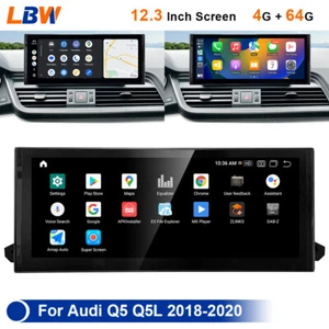 Android Car GPS Navi Wifi BT Carplay 12.3'' 4G+64G Fit For Audi Q5 Q5L 2018-2020 - Picture 1 of 10