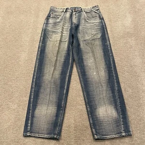 Vintage Koman Jeans Mens 38x32 Blue Y2K Hip Hop Acid Wash Skater 90s Baggy Denim - Picture 1 of 15
