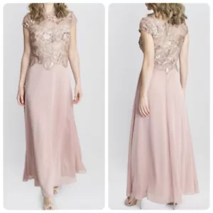 Vestido de noche Alex Evenings bordado con lentejuelas talla 6 oro rosa - Imagen 1 de 14