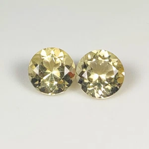 2.36 Ct Natural Top Luster Yellow Beryl Flawless Round Shape Pair,Brazil-A1041 - Picture 1 of 2