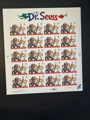 2004 USPS Dr Seuss 37¢ Full Sheet 20 Mint Stamps Theodor Geisel Cat In The Hat - Image 1 of 4