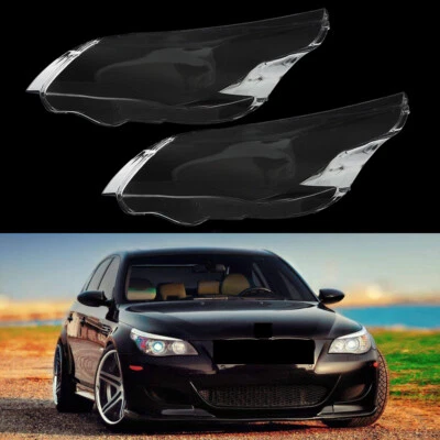 Pair Headlight Cover Headlamp Len Lenes For BMW 5-Series E60 E61 525i 530i 540i Foto 1 de 4