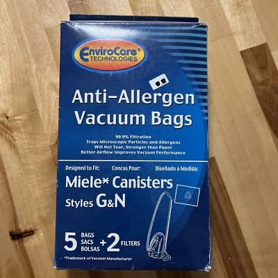 EnviroCare  Anti-Allergen  Miele G&N Bags  Canister Vacuum 5 Bags & 2 Filters - Image 1 of 4