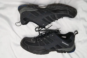shimano cycling shoes men's US 12 EU 46 black lace up sneakers SPD - Picture 1 of 13