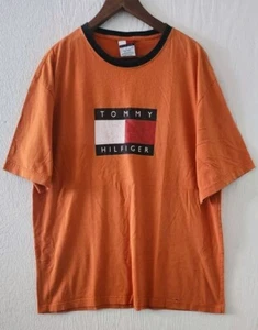 Camiseta para hombre con logotipo de Tommy Hilfiger adulto XL naranja - Imagen 1 de 6