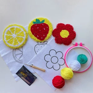 DIY Punch Needle Coaster Kit, Fruit Patterns - Picture 1 of 9