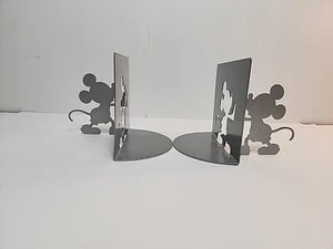 Walt Disney Mickey Mouse Silhouette Book Ends Michael Graves Miller Gray Metal - Foto 1 di 14
