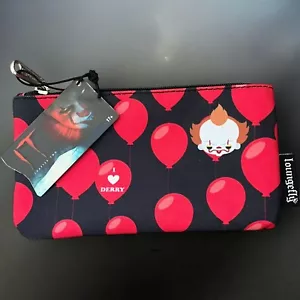 NWT Loungefly Pennywise IT Small Cosmetic Zip Pouch/Pencil Case Red Balloons - Picture 1 of 11