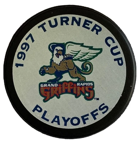 1997 TURNER CUP PLAYOFFS GRAND RAPIDS GRIFFINS IHL CANADA LINDSAY HOCKEY PUCK Cover