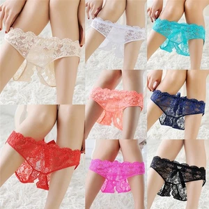 Fashion Women's Sexy Lace Underwear Panties Open Crotch Lingerie Briefs Panty-UR - Picture 1 of 20