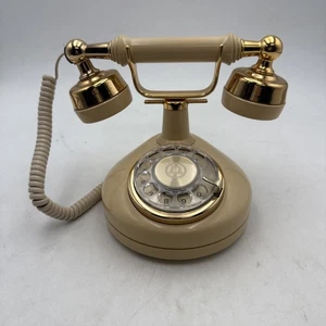 Vintage Western Electric beige + goldfarben French Princess Drehtelefon GETESTET! - Bild 1 von 16