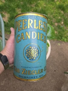 Antik? Vintage Peerless Bonbons 5 Ib. Litho Dose Ziegler Co. Milwaukee WI FREE - Bild 1 von 12