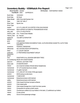 Used Rack and Pinion Assembly fits: 2002 Chevrolet Express 1500 van Power Steeri Foto 1 de 4