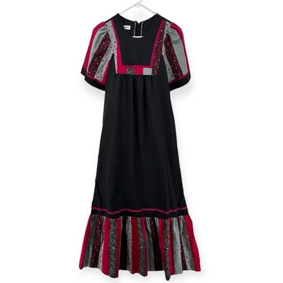 Vintage Liberty House Hawaiian Muumuu Dress Womens Small Stripe Maxi Peasant - Image 1 of 4