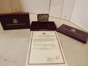 CAJA VACÍA 1988 con certificado de autenticidad sin moneda para: dólar de plata prueba olímpica de Estados Unidos - Imagen 1 de 8