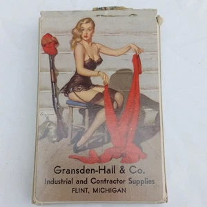 50s Gil Elvgren Redi Slip Remembrance Pin Up Playing Cards Complete Flint Ad - Picture 1 of 10