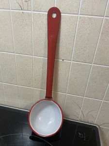 SELTENE ACHAT ROT und WEISS RETRO DEKO SCHÖPFKELLE GRANITGESCHIRR EMAILLEGESCHIRR ANTIK UNIKAT - Bild 1 von 11