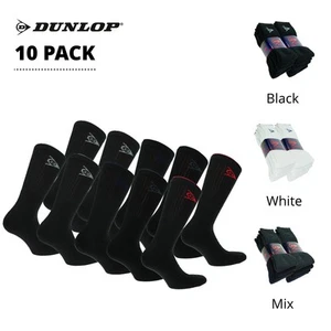 Dunlop 10 Paia Calze Sportive Altezza Meta Polpaccio Cotone - Imagen 1 de 5