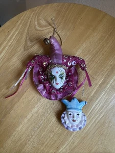 Maschera vintage anni 80 Martedì Grasso Jester souvenir magneti frigorifero - Foto 1 di 7