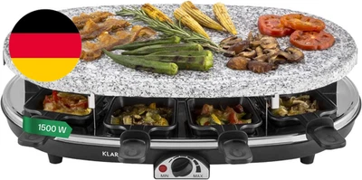 Klarstein Raclette-Tischgrill Für 8 Personen Mit Steinplatte, Großer , 1500W -Gr - Bild 1 von 4