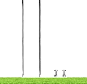 Estacas de metal de 27,6""/2,3 pies para letreros de patio, 5/8 pulgadas de grosor, acero inoxidable, duro... - Imagen 1 de 3