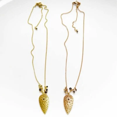 New 17" Pilgrim Heart Pendant Necklace Gift Vintage Women Jewelry 2Colors Chosen - Image 1 of 4