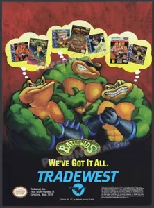 BATTLETOADS - Original 1992 Trade AD / ADVERT / Tradewest promo _ Nintendo - Picture 1 of 1