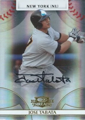 (HCW) 2008 Donruss Threads Gold $25 JOSE TABATA 797/975 Auto Signatures 01508 - Image 1 of 2