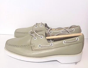 Hitchcock 608-S Men's Size 6.5 5E XXWide Tan Done Gray Dockside Boat Shoes NIB - Picture 1 of 5