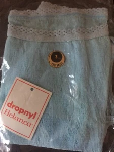 VINTAGE DROPNYL HELANCA SPITZE STRETCH DAMEN BLAU SLIP ~ GRÖSSE (3) LARGE ~ FRANKREICH ~ NEU MIT ETIKETT - Bild 1 von 6