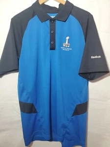 Reebok Polo Shirt Men's Medium Superbowl XLV North Texas Blue - Picture 1 of 8