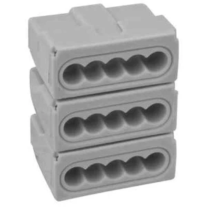 10 x Abrazadera de enchufe Abrazadera de enchufe de lata Abrazadera de conexión 5 x 1-2,5 mm² Gris HUP - Imagen 1 de 1