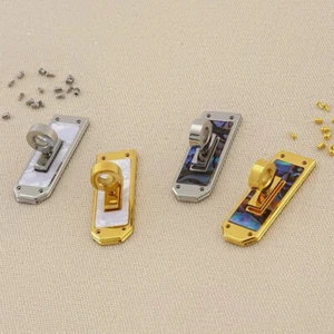 Stainless Steel Mother of Pearl Twist Lock Clasp for DIY Luxury Leather craft - Picture 1 of 19