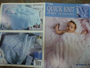QUICK KNIT BABY AFGHANS Leisure Arts KNITTING Pattern Book Infants 7 Designs - Picture 1 of 2