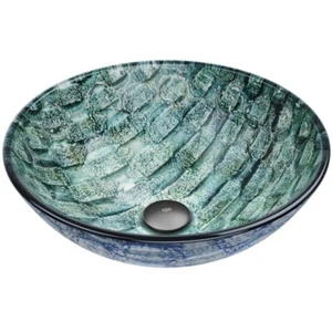 Vigo Giovanni Vessel Sink Oceania Blue Glass Round VG07049 - Picture 1 of 9