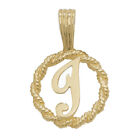 Hallmarked 9Ct Gold 1.0G 13Mm Nautical Rope Pendant - Initial 'I' - Gift Boxed