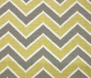 KRAVET AMANI CAMOSCIO GIALLO GRIGIO LINO CHEVRON TESSUTO MULTIUSO DA CANTIERE 54"W - Foto 1 di 6