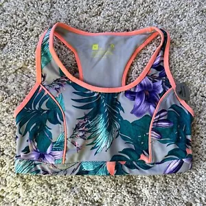 NWT Xersion Women's Medium Sports Bra Swim Suit Top Floral Hawaiian - Picture 1 of 4
