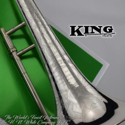 Campana de plata esterlina trombón tono plata 2B blanco King H. N. 1938 vintage Foto 1 de 4